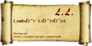 Lombár Lóránt névjegykártya