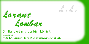 lorant lombar business card