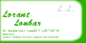 lorant lombar business card